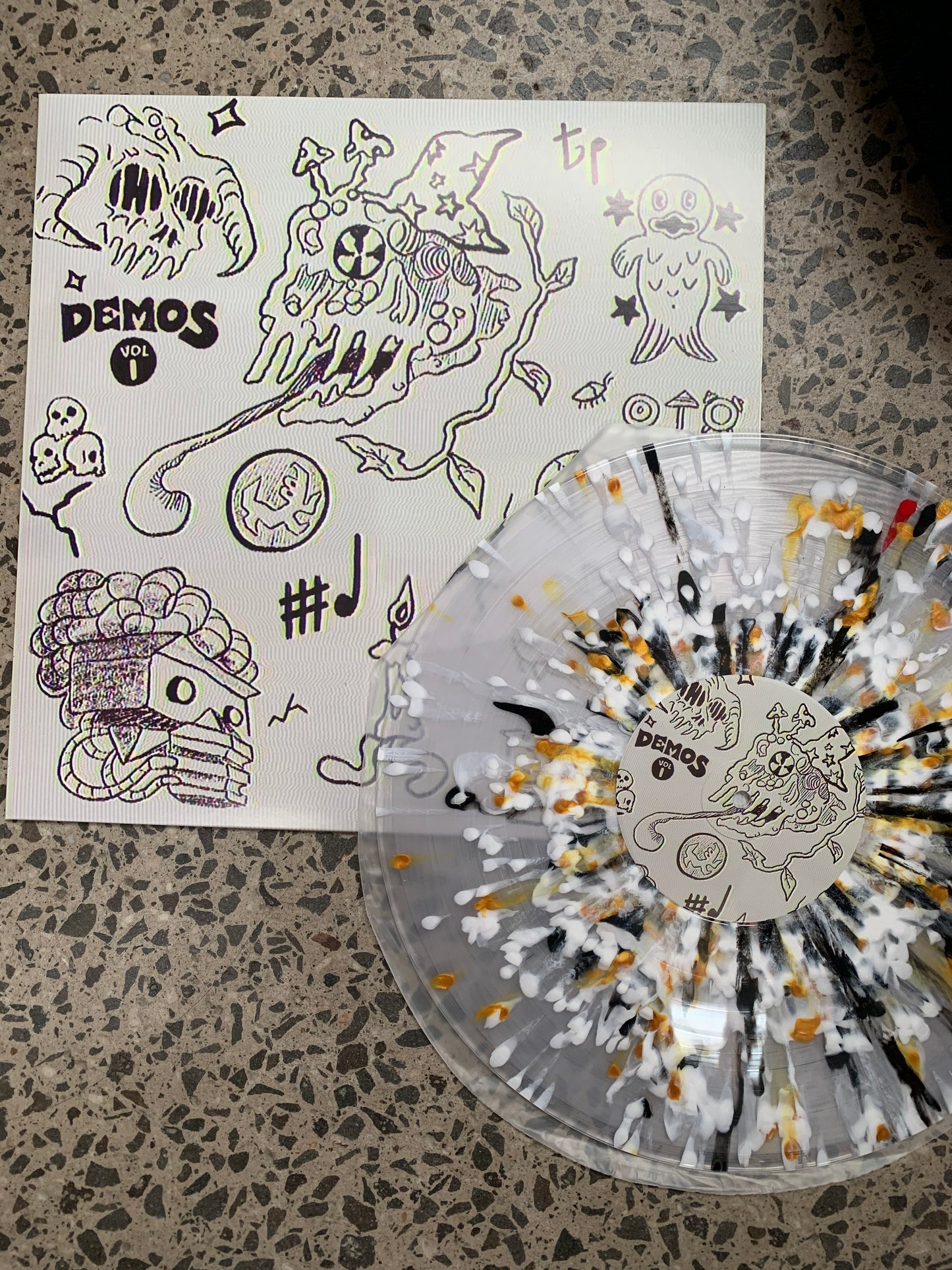 DEMOS VOL. 1. "Music To Kill Bad People To" Clear With Black and Gold Splatter 12" Vinyl (Bootleg by Magnetic South)